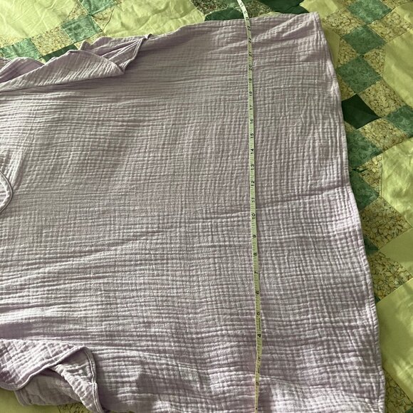 Nordstrom V-Neck Ruffle Sleeve Gauze Top Lavender Purple Size Large 2022 Caslon - Picture 6 of 6